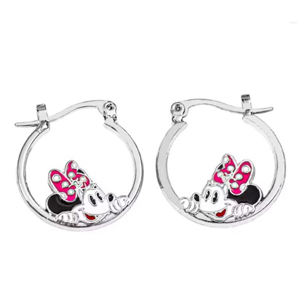 Disney Silver Hoops Minnie Mouse Bow Safety Closure - Picture 5 of 7